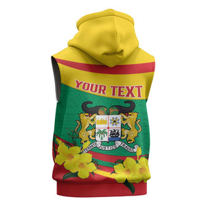 Personalized Happy Benin National Day Sleeveless Zip Hoodie Fraternite Justice Travail - African Pride