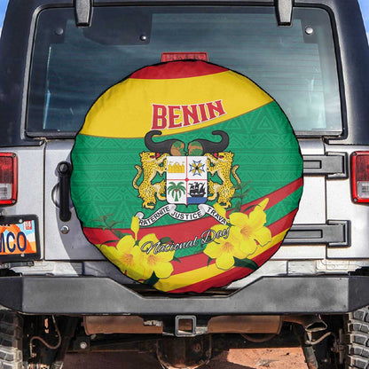 Happy Benin National Day Spare Tire Cover Fraternite Justice Travail