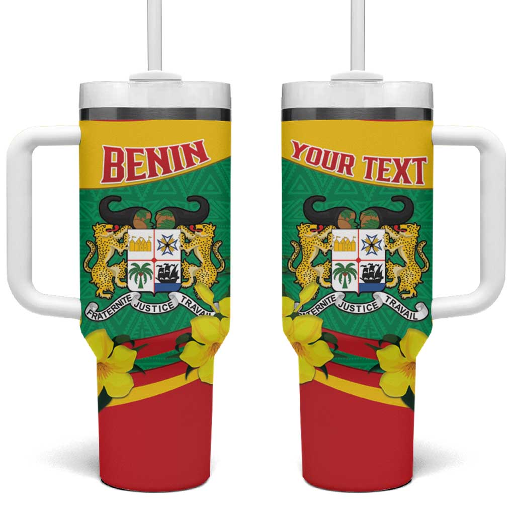 Personalized Happy Benin National Day Tumbler With Handle Fraternite Justice Travail