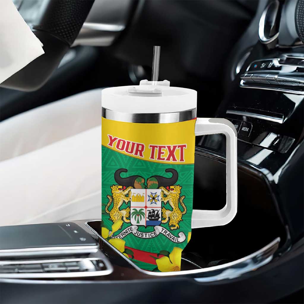 Personalized Happy Benin National Day Tumbler With Handle Fraternite Justice Travail