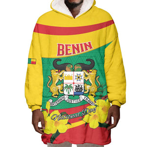 Personalized Happy Benin National Day Wearable Blanket Hoodie Fraternite Justice Travail
