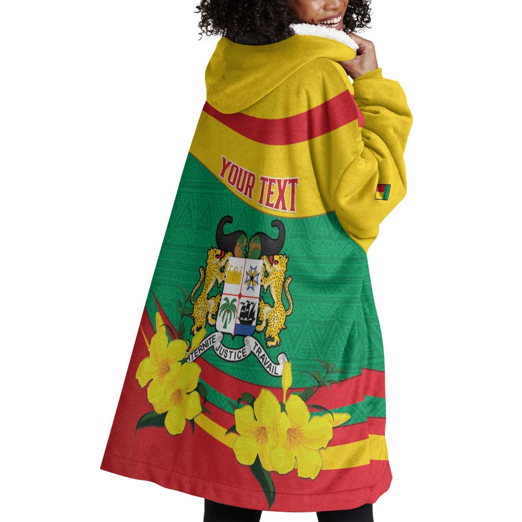 Personalized Happy Benin National Day Wearable Blanket Hoodie Fraternite Justice Travail