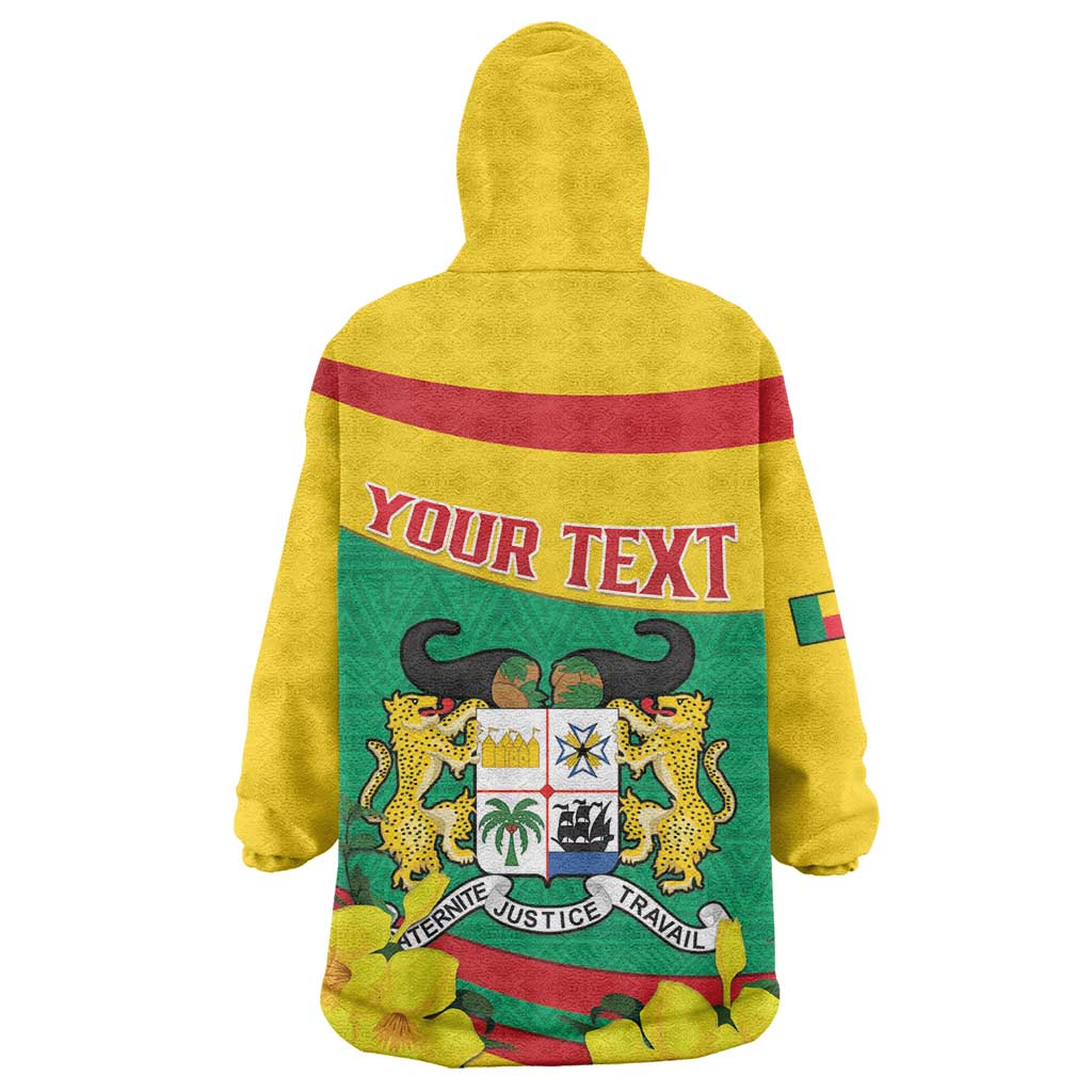 Personalized Happy Benin National Day Wearable Blanket Hoodie Fraternite Justice Travail