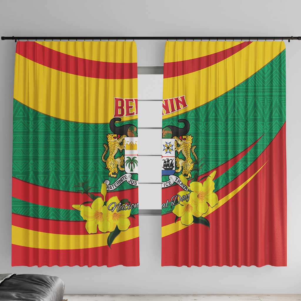Happy Benin National Day Window Curtain Fraternite Justice Travail
