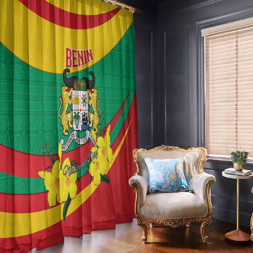 Happy Benin National Day Window Curtain Fraternite Justice Travail