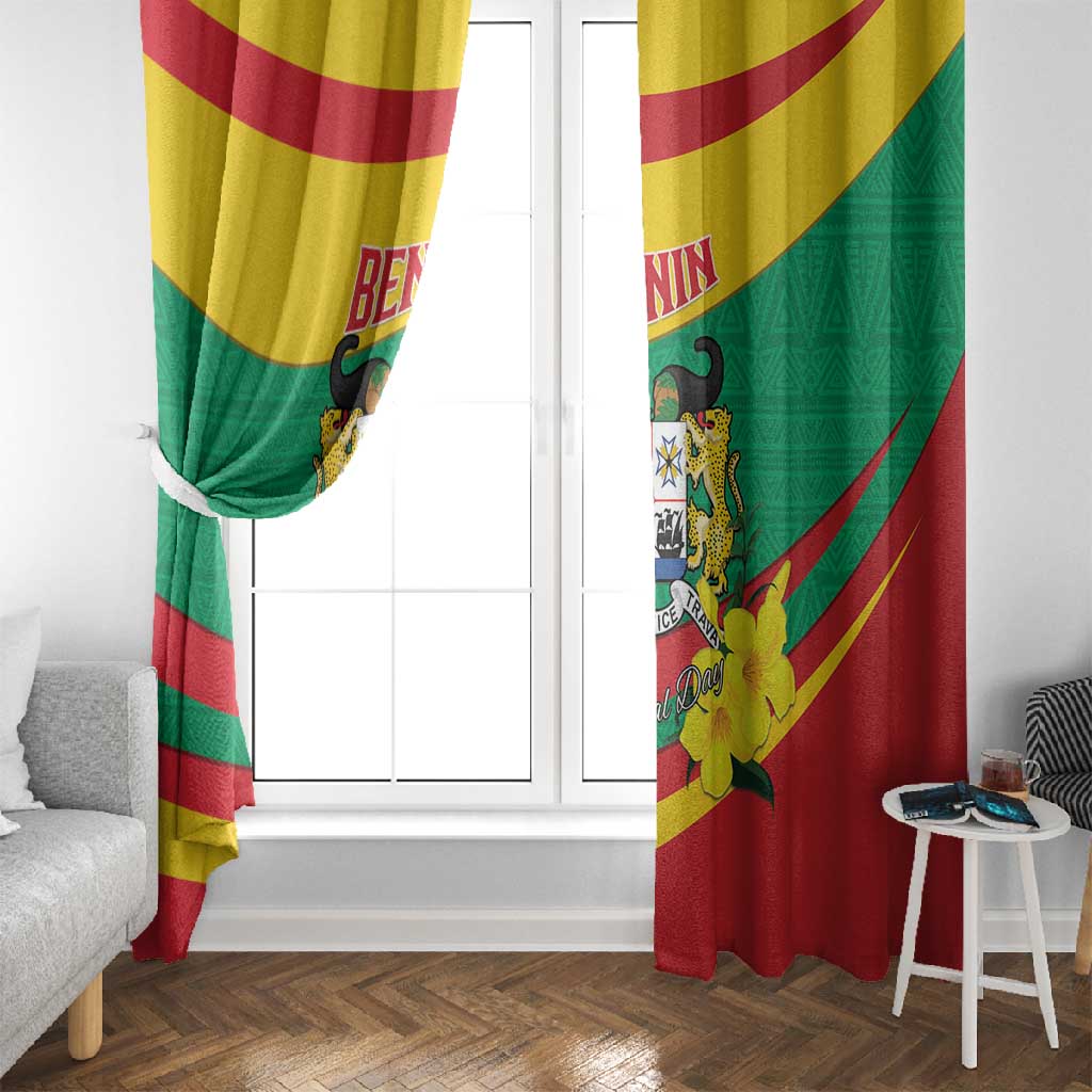 Happy Benin National Day Window Curtain Fraternite Justice Travail