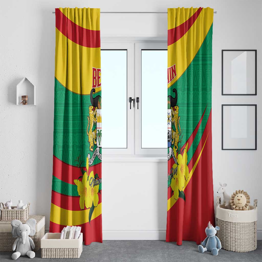 Happy Benin National Day Window Curtain Fraternite Justice Travail
