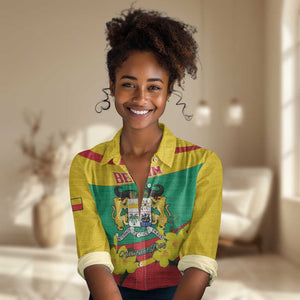 Personalized Happy Benin National Day Women Casual Shirt Fraternite Justice Travail