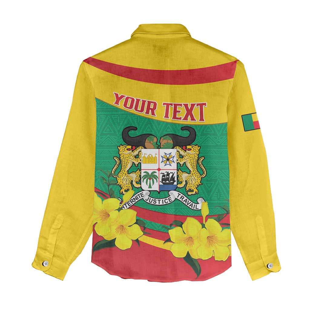 Personalized Happy Benin National Day Women Casual Shirt Fraternite Justice Travail