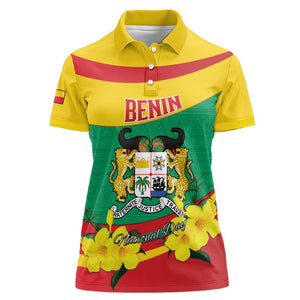 Personalized Happy Benin National Day Women Polo Shirt Fraternite Justice Travail