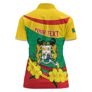 Personalized Happy Benin National Day Women Polo Shirt Fraternite Justice Travail