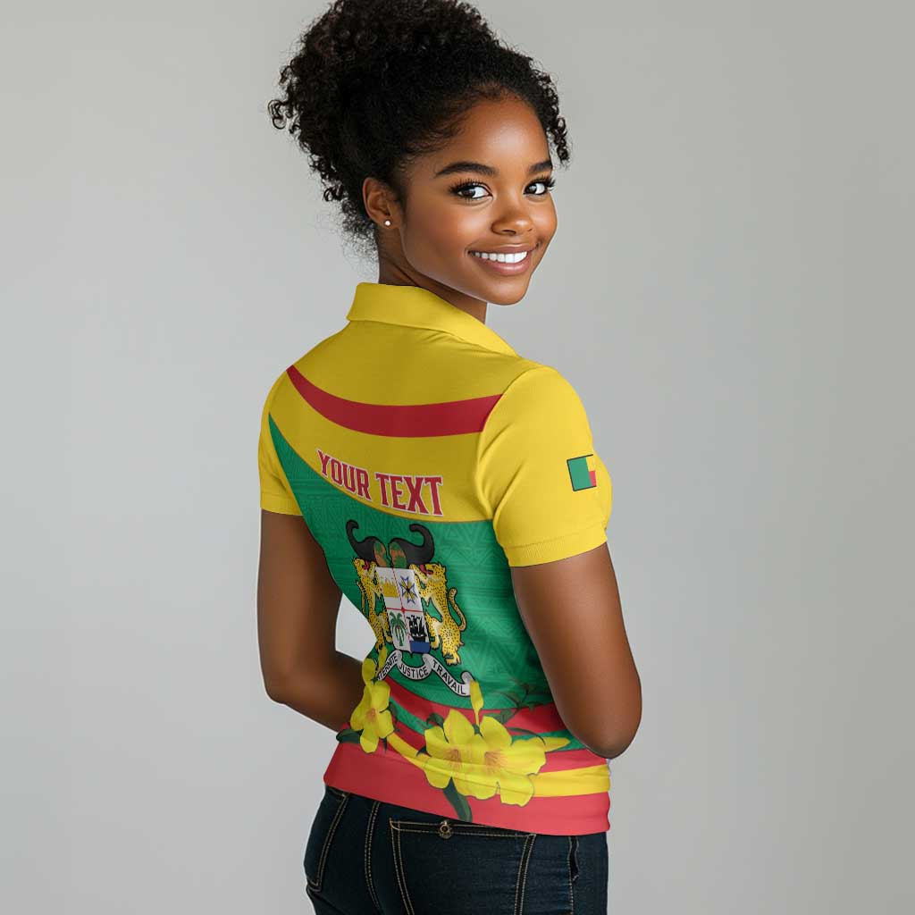 Personalized Happy Benin National Day Women Polo Shirt Fraternite Justice Travail