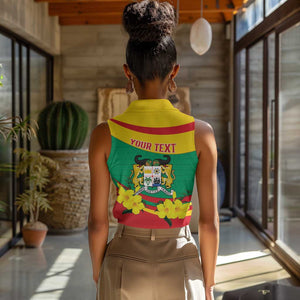 Personalized Happy Benin National Day Women Sleeveless Polo Shirt Fraternite Justice Travail