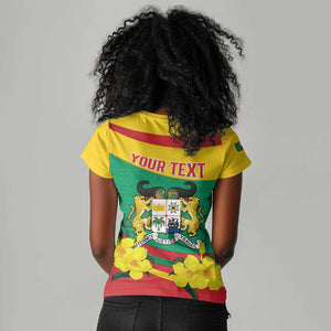 Personalized Happy Benin National Day Women V-Neck T-Shirt Fraternite Justice Travail