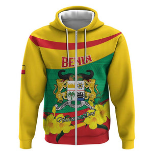 Personalized Happy Benin National Day Zip Hoodie Fraternite Justice Travail
