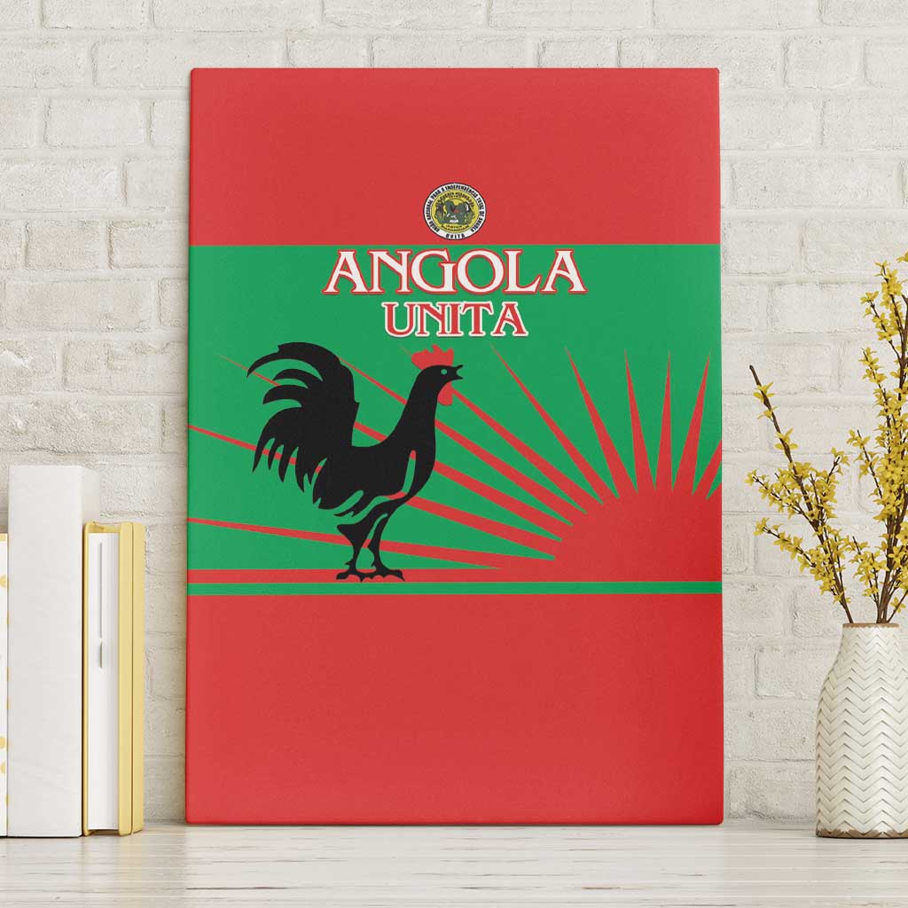 Angola Canvas Wall Art UNITA  Party Flag Style