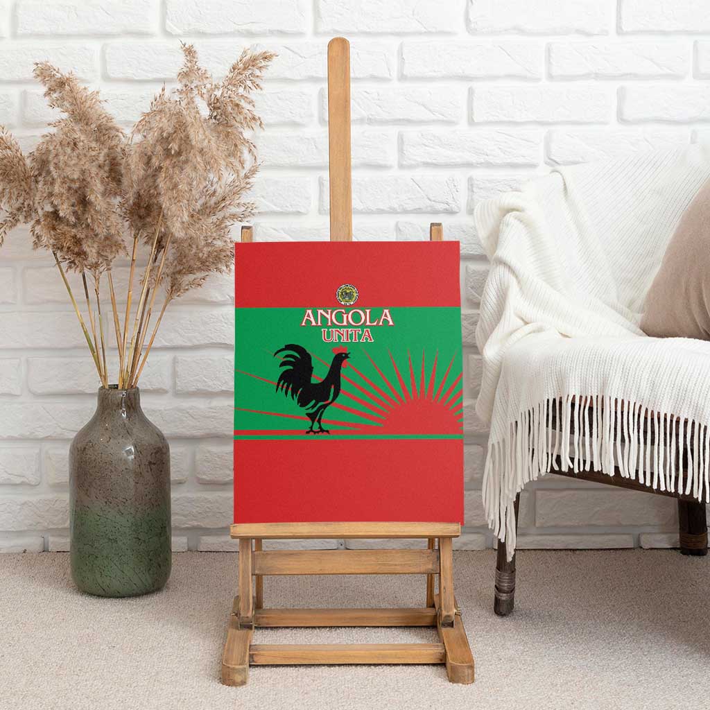 Angola Canvas Wall Art UNITA  Party Flag Style