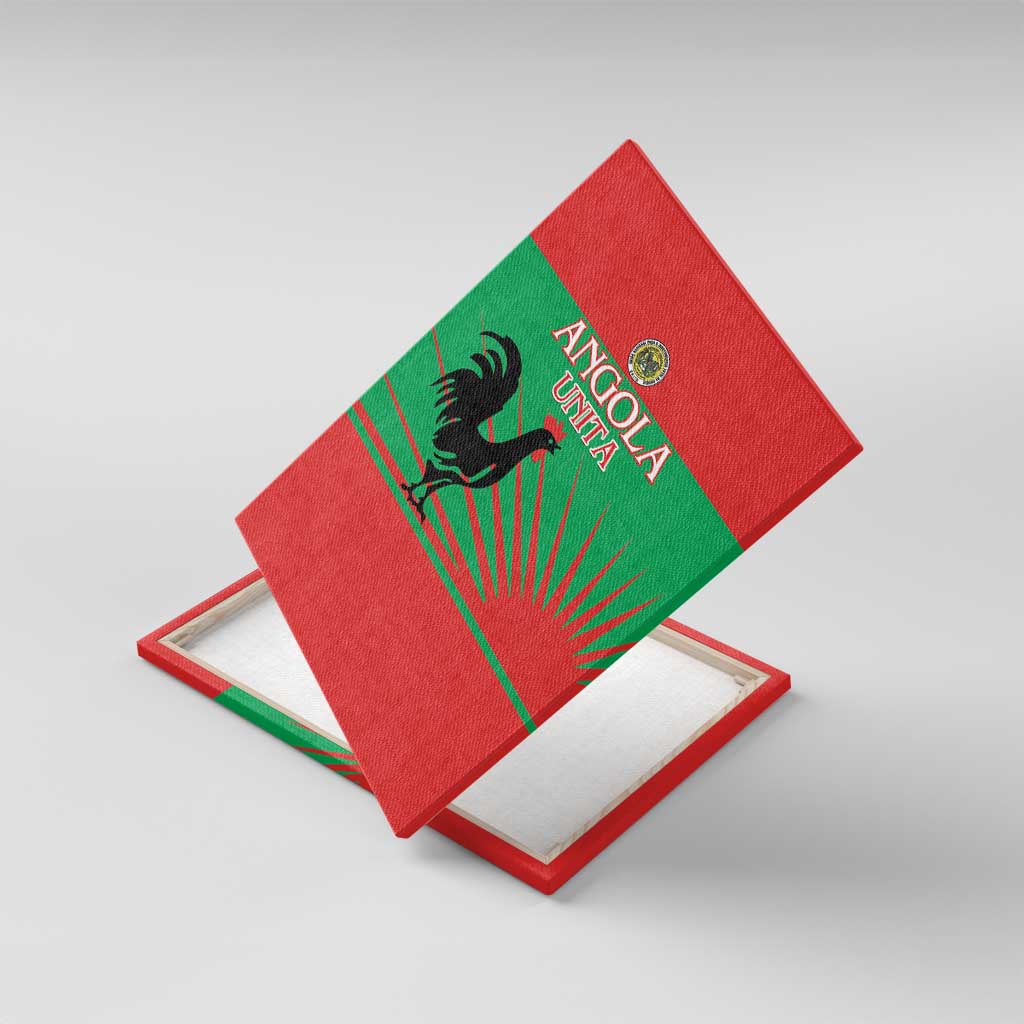 Angola Canvas Wall Art UNITA  Party Flag Style
