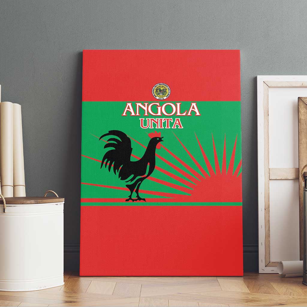 Angola Canvas Wall Art UNITA  Party Flag Style