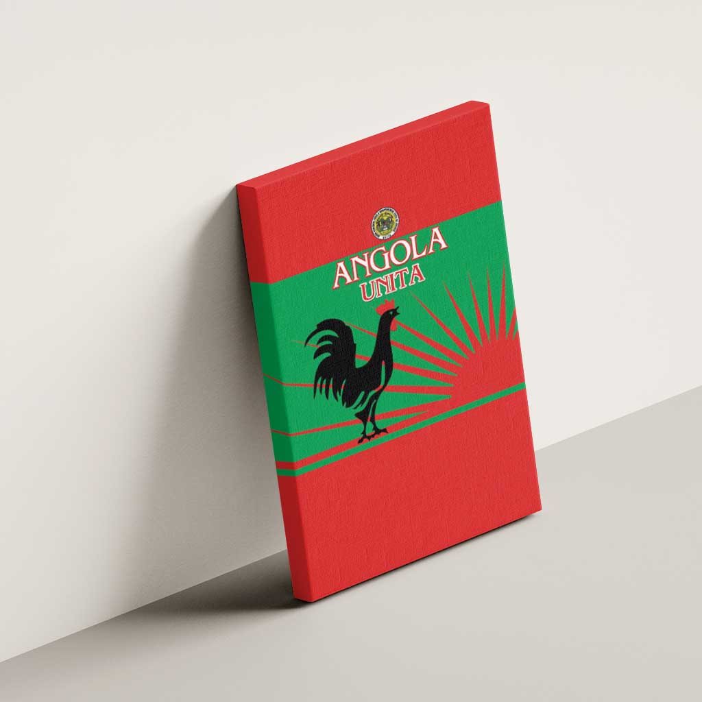 Angola Canvas Wall Art UNITA  Party Flag Style