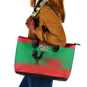 Angola Leather Tote Bag UNITA  Party Flag Style