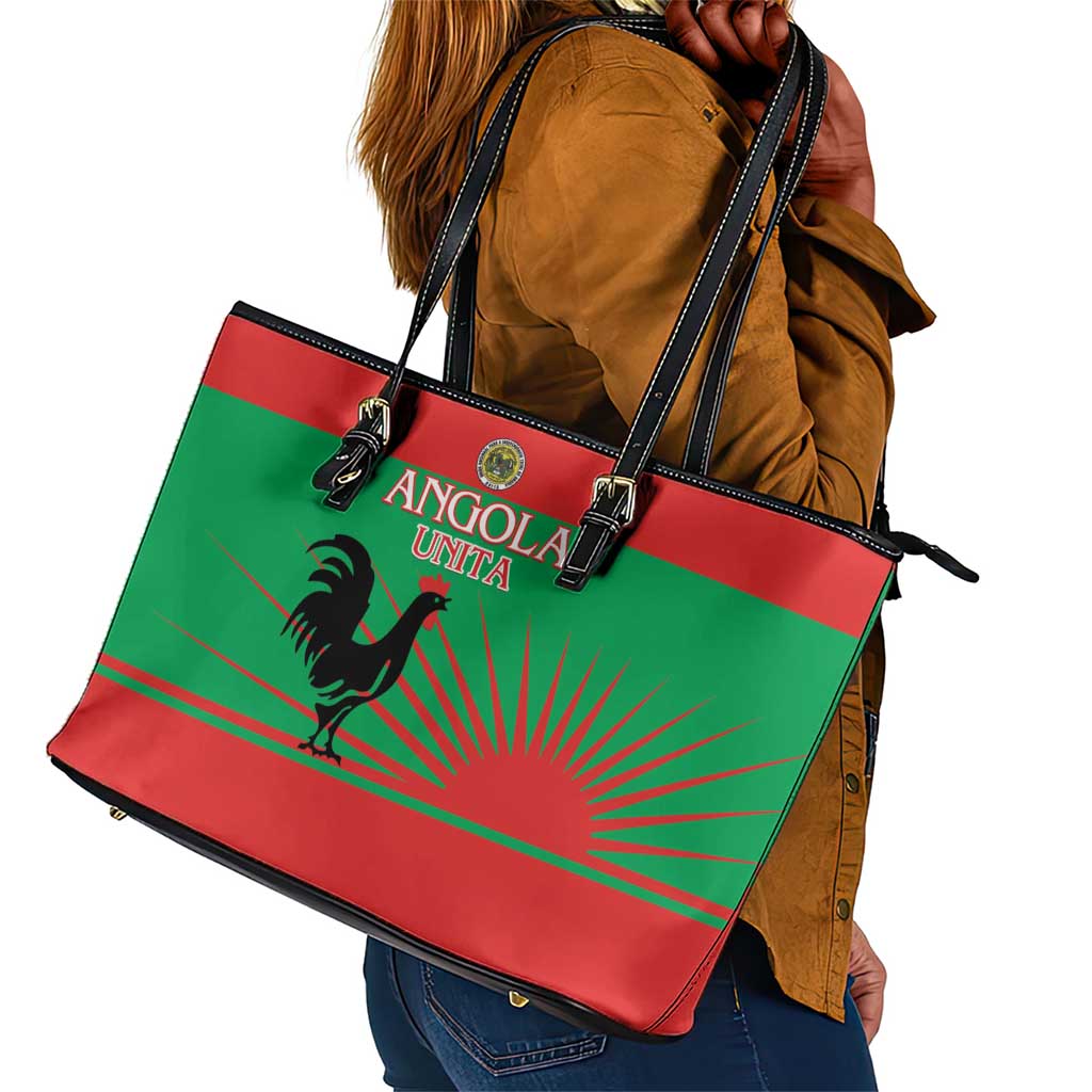 Angola Leather Tote Bag UNITA  Party Flag Style