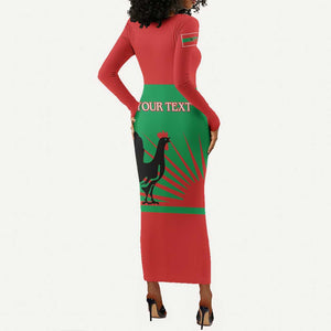 Personalized Angola Long Sleeve Bodycon Dress UNITA  Party Flag Style
