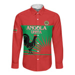 Personalized Angola Long Sleeve Button Shirt UNITA  Party Flag Style