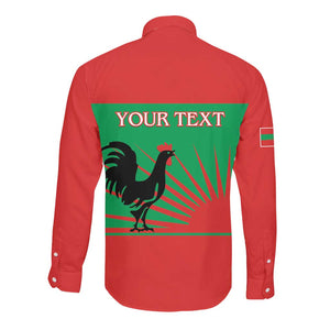 Personalized Angola Long Sleeve Button Shirt UNITA  Party Flag Style