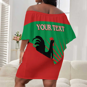 Personalized Angola Off Shoulder Short Dress UNITA  Party Flag Style