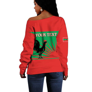 Personalized Angola Off Shoulder Sweater UNITA  Party Flag Style