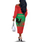 Personalized Angola Off The Shoulder Long Sleeve Dress UNITA  Party Flag Style
