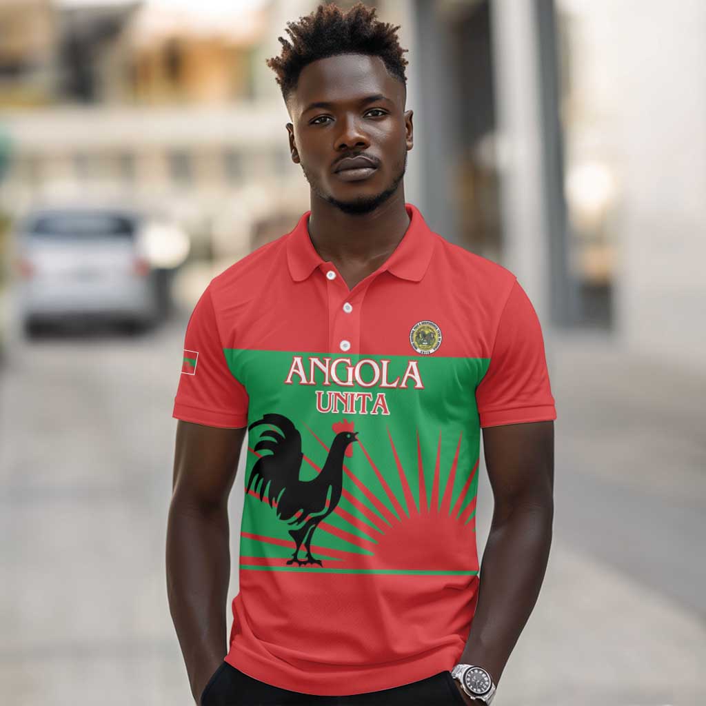 Personalized Angola Polo Shirt UNITA  Party Flag Style