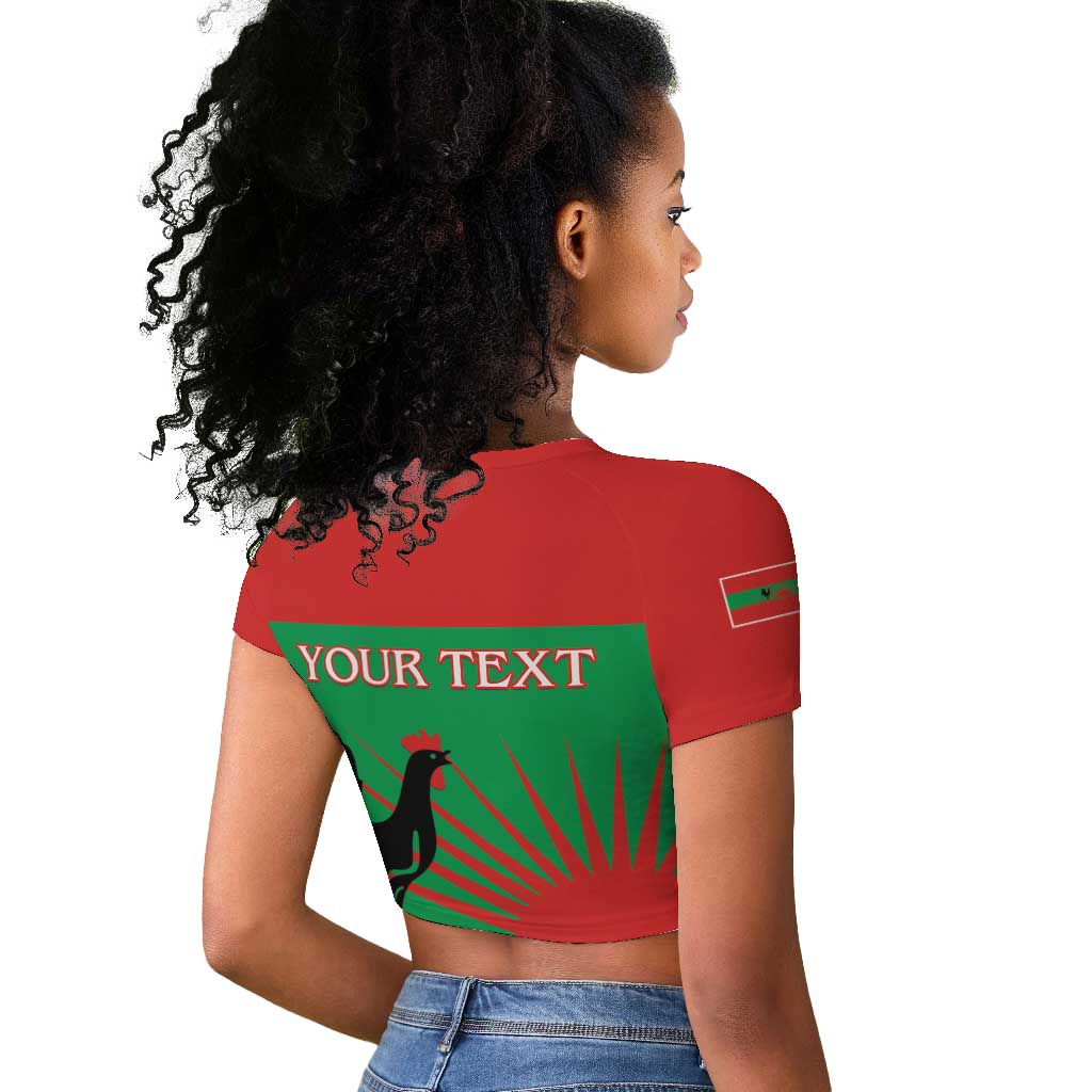 Personalized Angola Raglan Cropped T shirt UNITA  Party Flag Style