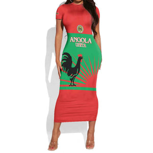 Personalized Angola Short Sleeve Bodycon Dress UNITA  Party Flag Style