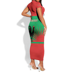 Personalized Angola Short Sleeve Bodycon Dress UNITA  Party Flag Style