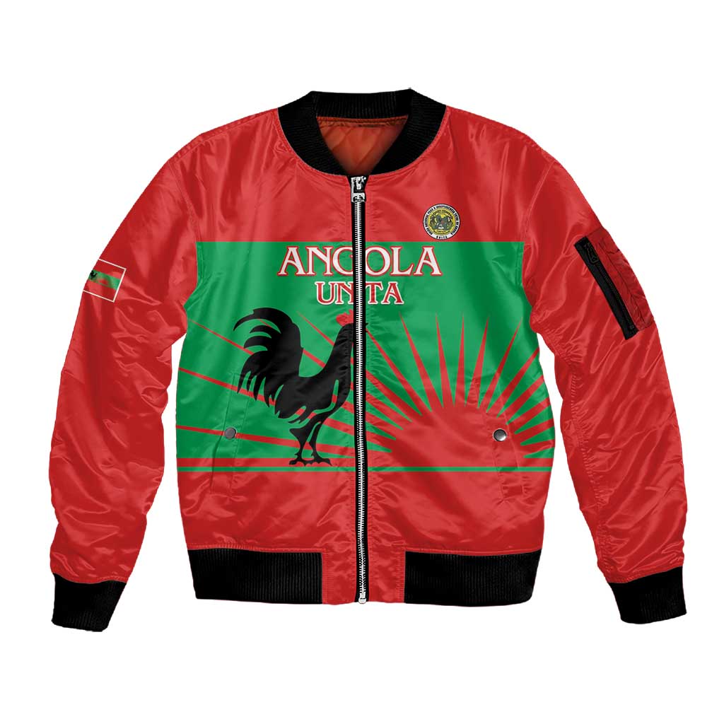 Personalized Angola Sleeve Zip Bomber Jacket UNITA  Party Flag Style