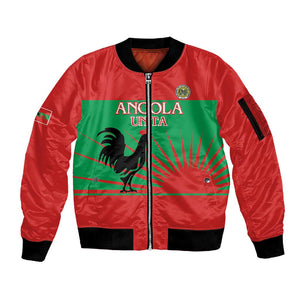 Personalized Angola Sleeve Zip Bomber Jacket UNITA  Party Flag Style