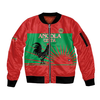Personalized Angola Sleeve Zip Bomber Jacket UNITA  Party Flag Style