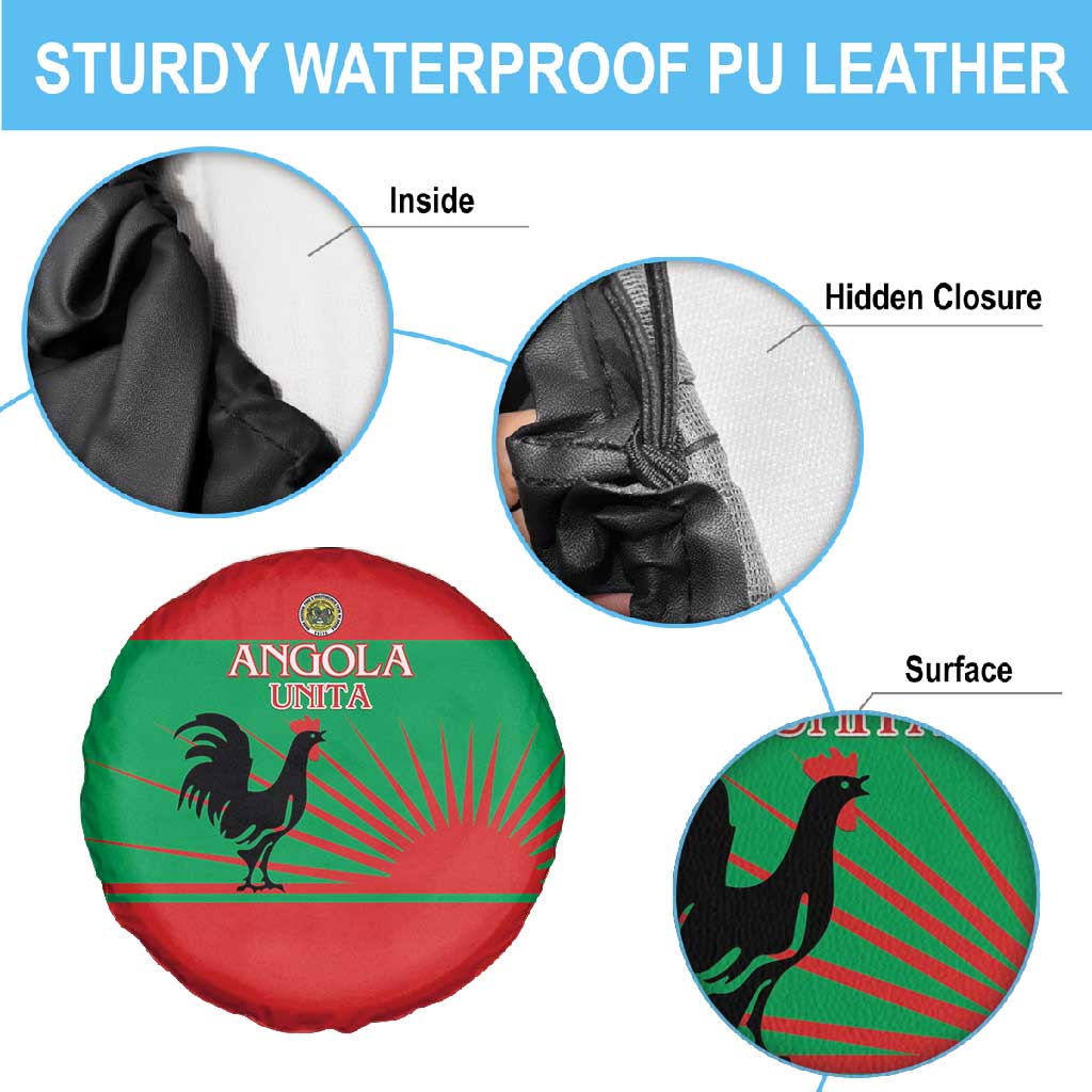 Angola Spare Tire Cover UNITA  Party Flag Style