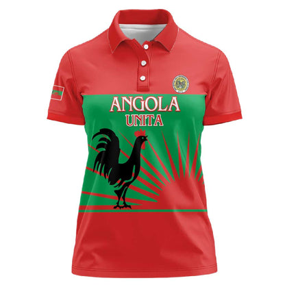 Personalized Angola Women Polo Shirt UNITA  Party Flag Style