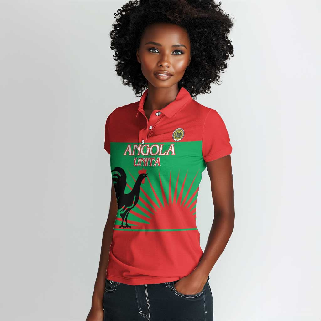 Personalized Angola Women Polo Shirt UNITA  Party Flag Style