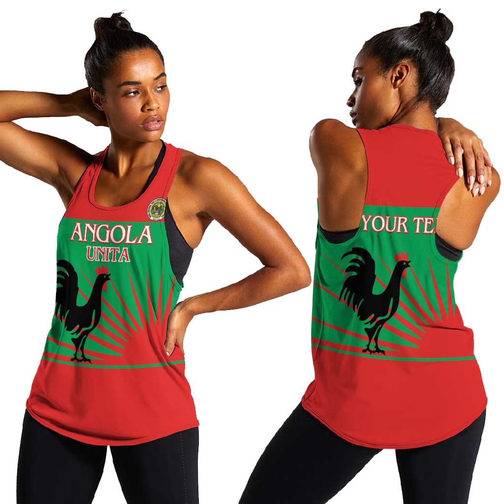 Personalized Angola Women Racerback Tank UNITA  Party Flag Style