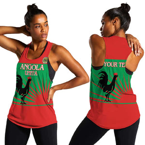 Personalized Angola Women Racerback Tank UNITA  Party Flag Style