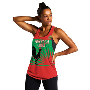 Personalized Angola Women Racerback Tank UNITA  Party Flag Style