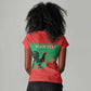 Personalized Angola Women V-Neck T-Shirt UNITA  Party Flag Style