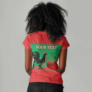 Personalized Angola Women V-Neck T-Shirt UNITA  Party Flag Style