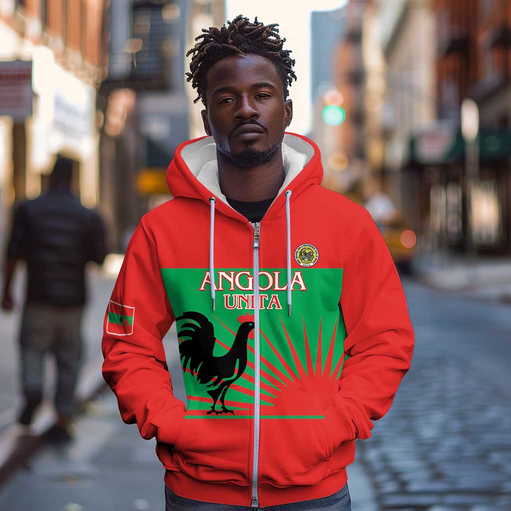 Personalized Angola Zip Hoodie UNITA  Party Flag Style