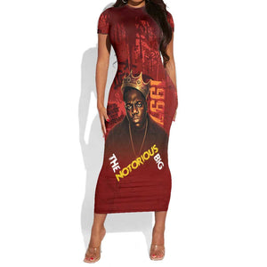 Biggie Smalls Forever Since 1997 Short Sleeve Bodycon Dress Big Black Hip Hop