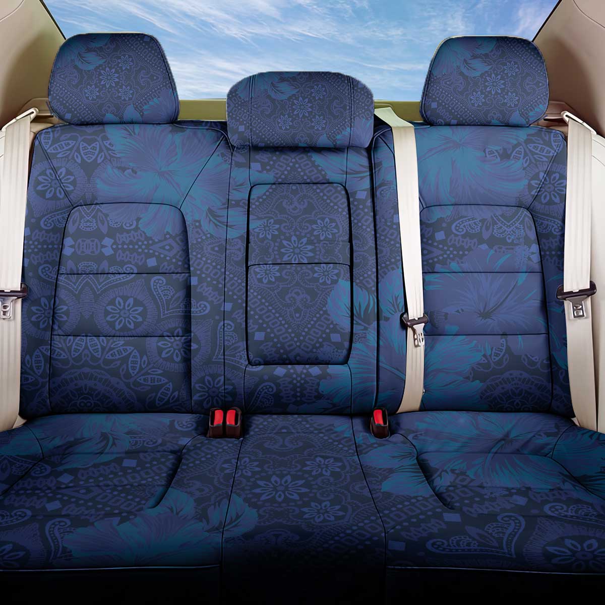 Afro Hibiscus Tropical Back Car Seat Cover ShweShwe African Pattern - African Pride